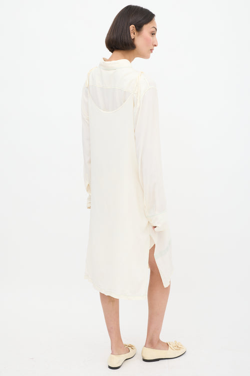 Marni Cream & Green Shirt Dress