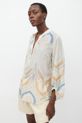 Marni Cream & Multi Semi Sheer Paisley Blouse