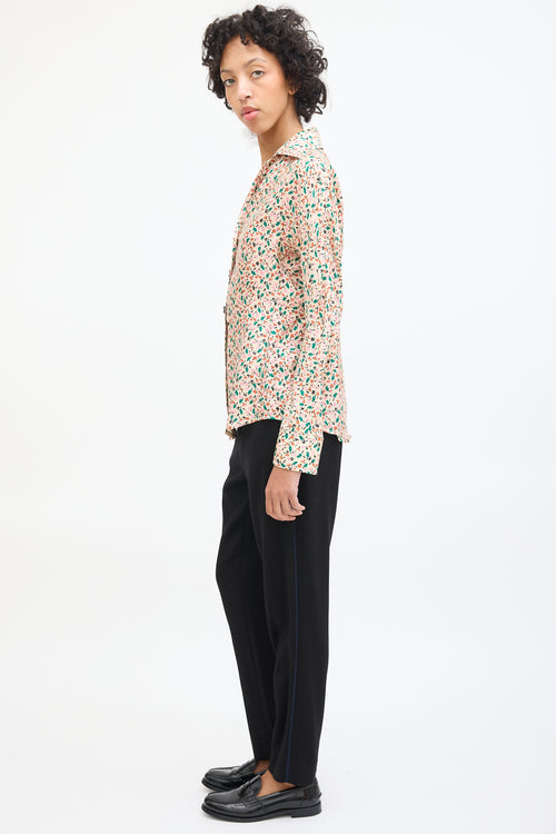 Marni Cream & Multicolour Silk Floral Shirt