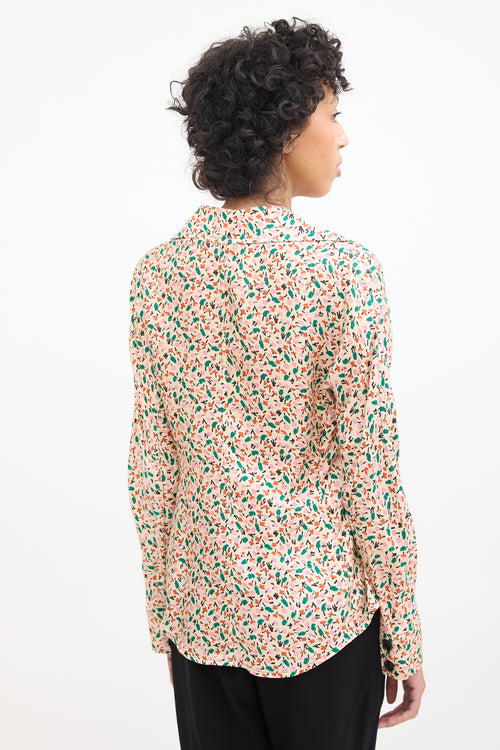 Marni Cream & Multicolour Silk Floral Shirt