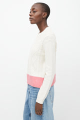 Marni Cream & Pink Felted Wool Trim  Sweater