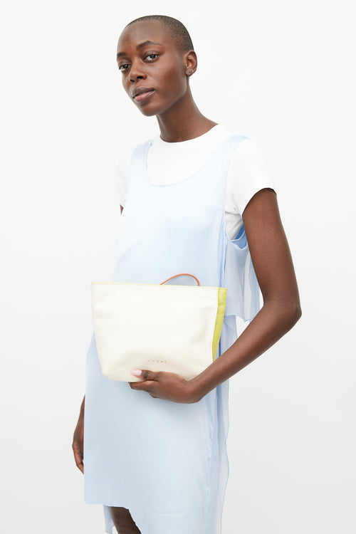 Marni Cream & Yellow Museo Leather Pouch