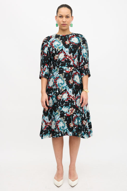 Marni Crinkled Silk Splash Dress