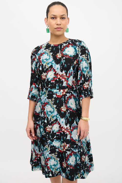 Marni Crinkled Silk Splash Dress