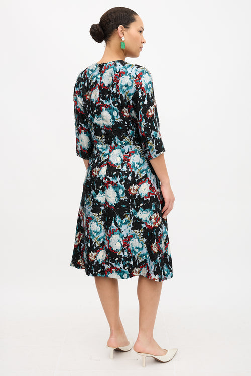 Marni Crinkled Silk Splash Dress