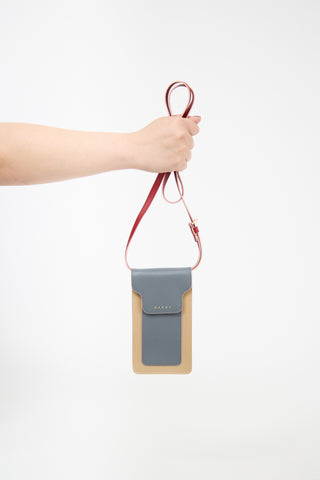 Marni Leather Colourblock Crossbody Pouch