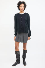 Marni Dark Green & Black Wool Panelled Cardigan
