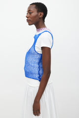 Marni Electric Blue & Multi Cashmere Cutout Top