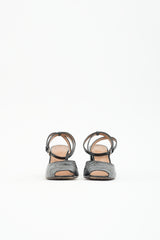 Marni Embossed Leather Peep Toe Heel