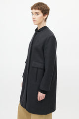 Marni Fall 2013 Dark Grey Wool Collarless Coat