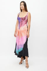 Marni Fall 2021 Black & Multi Silk Ombre Corset Dress