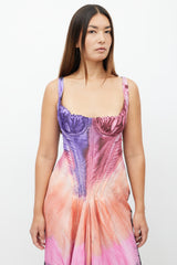 Marni Fall 2021 Black & Multi Silk Ombre Corset Dress