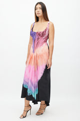 Marni Fall 2021 Black & Multi Silk Ombre Corset Dress