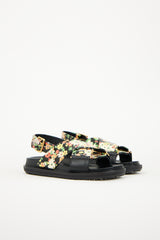 Marni Leather Floral Fussbett Sandal