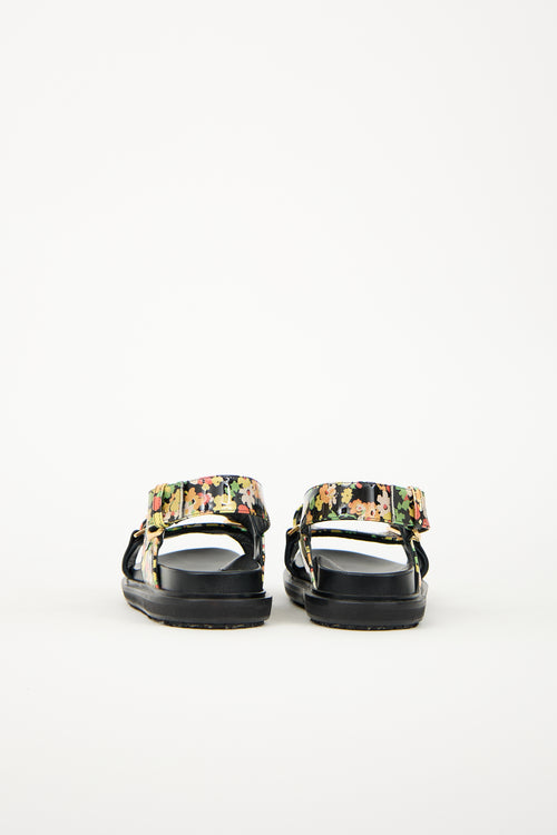 Marni Leather Floral Fussbett Sandal