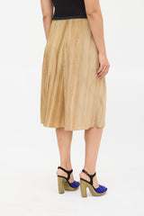 Marni Gold Marbled Pleated Skirt