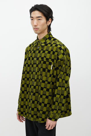 Marni Green & Black Checker Corduroy Shirt
