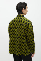 Marni Green & Black Checker Corduroy Shirt