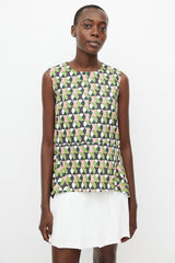 Marni Green & Multicolour Geometric Print Top