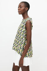 Marni Green & Multicolour Geometric Print Top