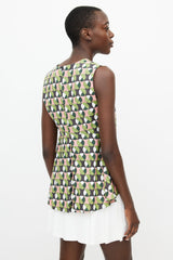 Marni Green & Multicolour Geometric Print Top