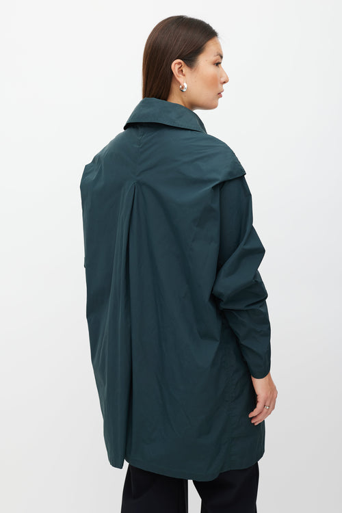 Marni Green Nylon Blend Trench Coat