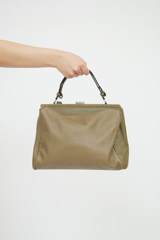 Marni Green Leather Frame Bag