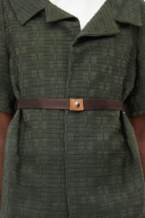 Marni Green Woven Belted Coat