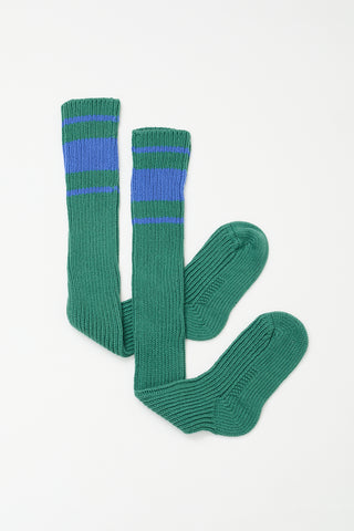 Marni Green Knit Thigh High Socks