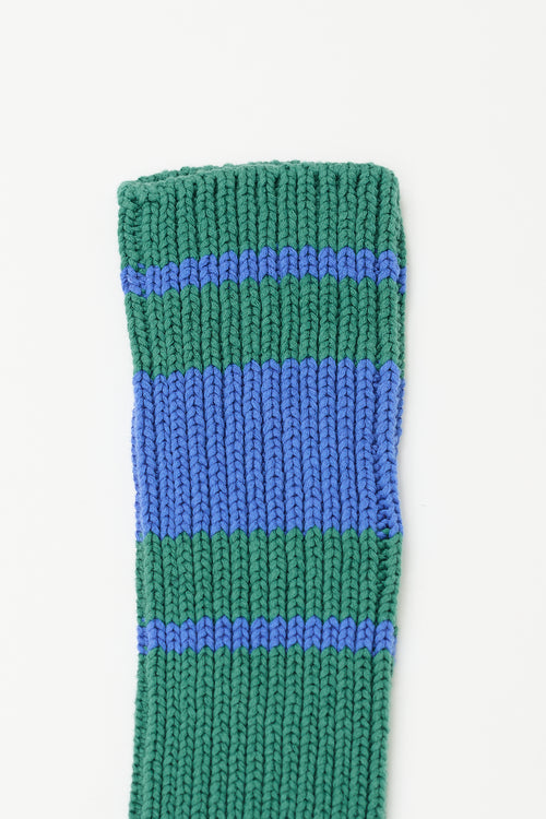 Marni Green Knit Thigh High Socks