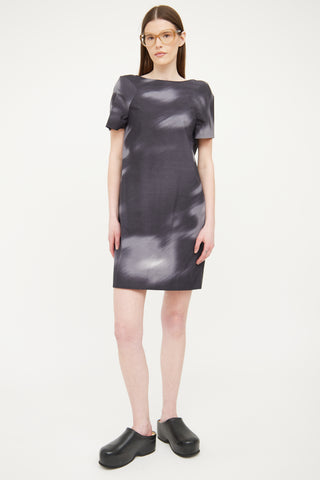 Marni Grey & Black Print Dress