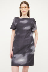 Marni Grey & Black Print Dress