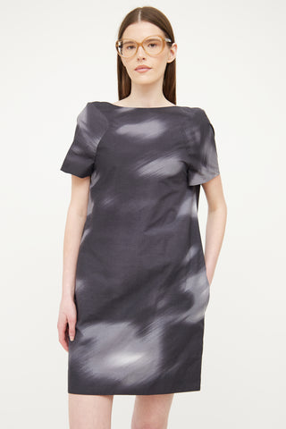 Marni Grey & Black Print Dress