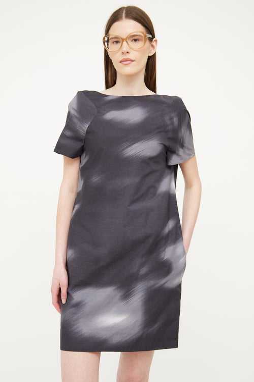Marni Grey & Black Print Dress