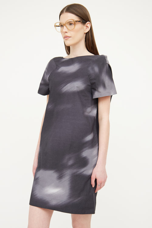 Marni Grey & Black Print Dress