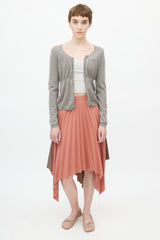 Marni Grey Cashmere Open Cropped Cardigan