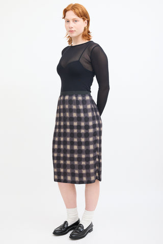 Marni Grey & Multi Polka Dot Checkered Skirt