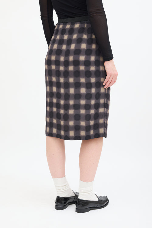 Marni Grey & Multi Polka Dot Checkered Skirt