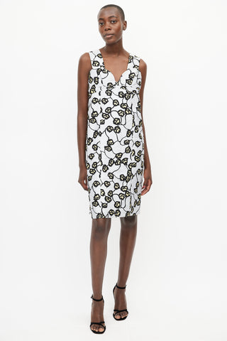Marni Grey & Multi Quilted Floral Dress