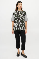 Marni Grey & Multicolour Leaf T-Shirt