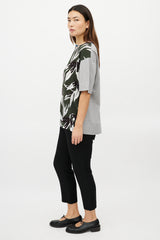 Marni Grey & Multicolour Leaf T-Shirt
