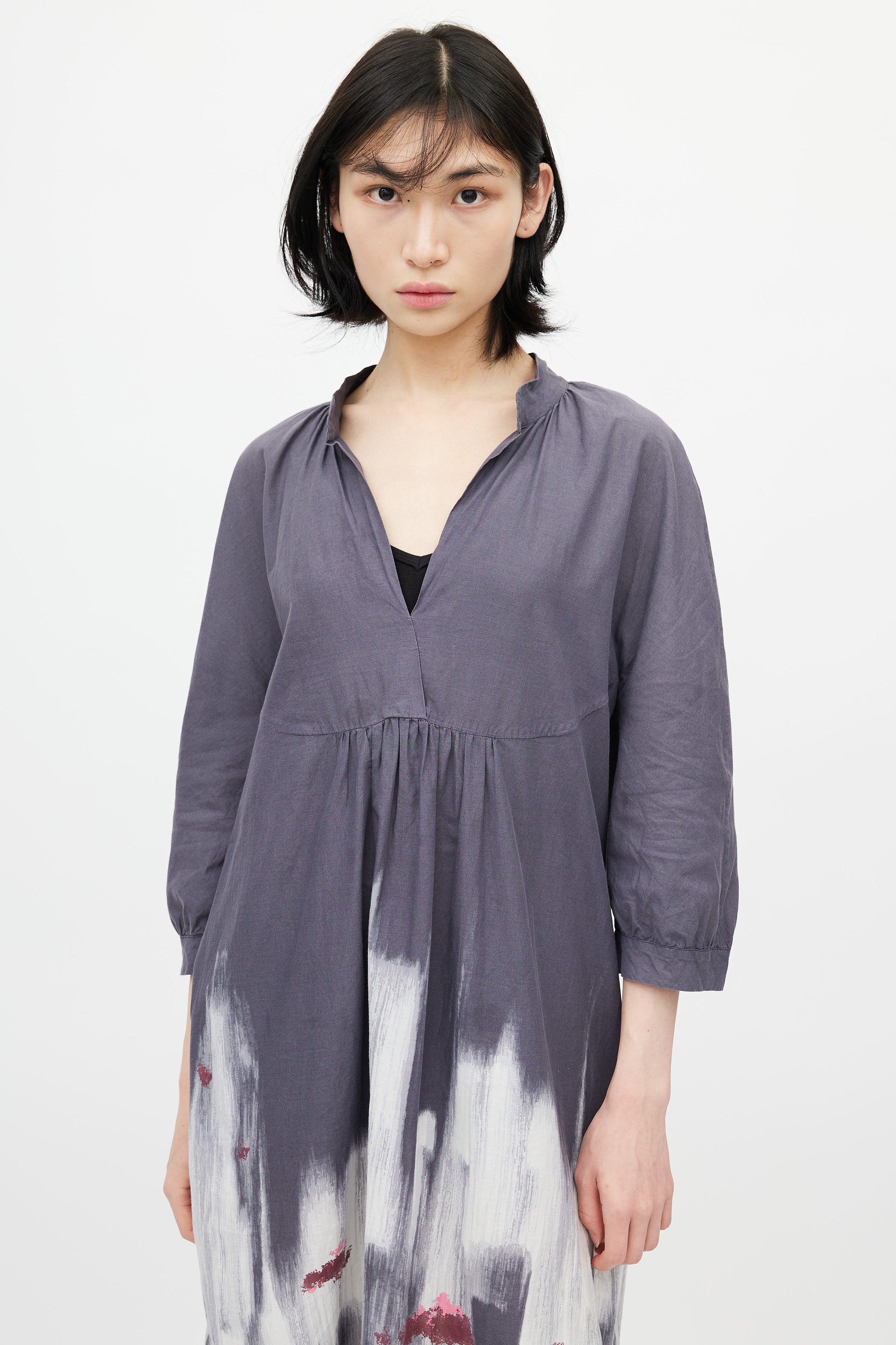 Marni // Grey Tie Dye V-Neck Dress VSP Consignment Marni // Grey Tie Dye V-Neck Dress VSP Consignment