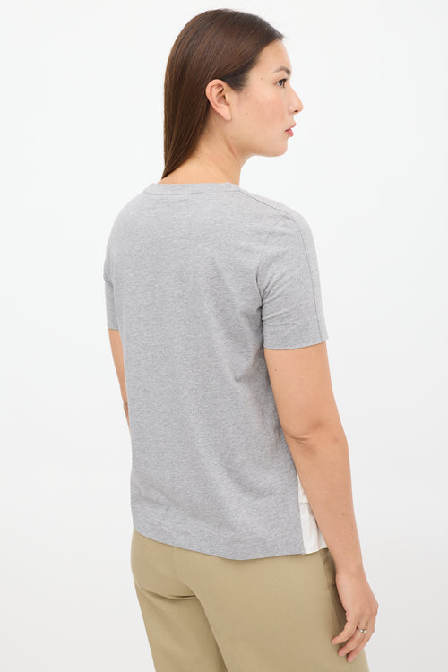 Marni Grey & White Pleated T-Shirt