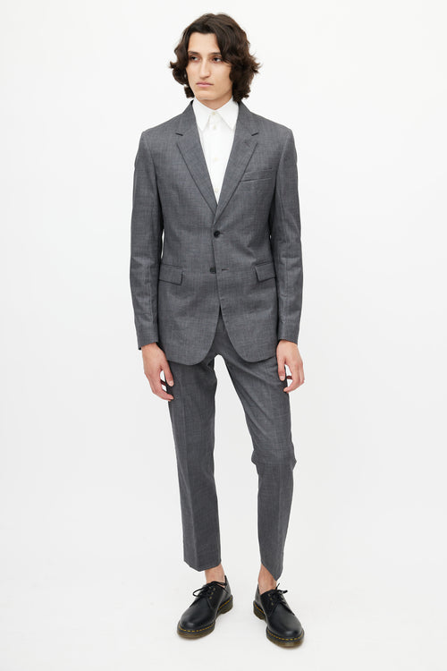 Marni Grey Wool Blazer Pant Suit