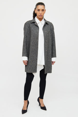 Marni Grey Wool Blend Snap Coat