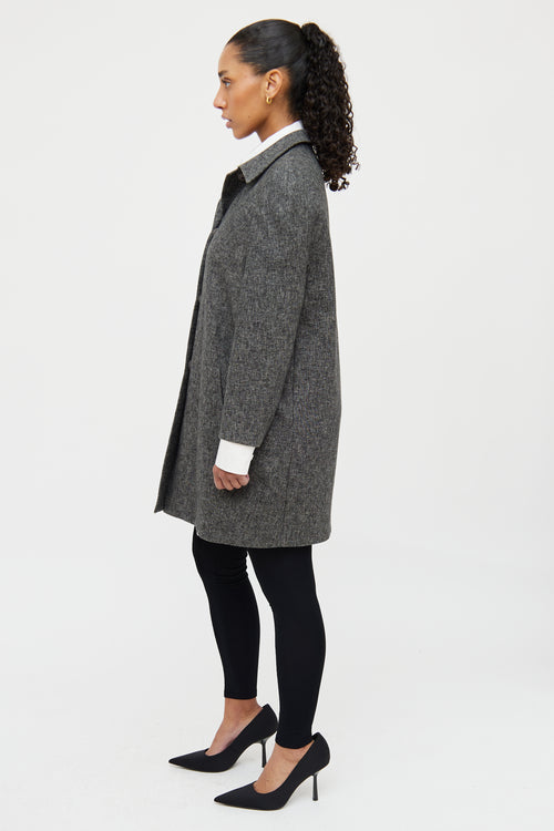 Marni Grey Wool Blend Snap Coat