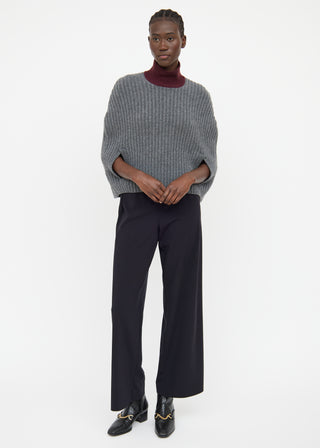 Marni Grey & Burgundy Wool Shawl
