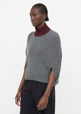 Marni Grey & Burgundy Wool Shawl