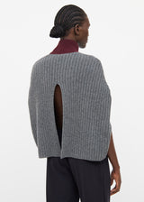 Marni Grey & Burgundy Wool Shawl