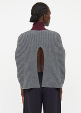 Marni Grey & Burgundy Wool Shawl